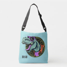 Monograma y bolsas de color de Hipster T-Rex perso