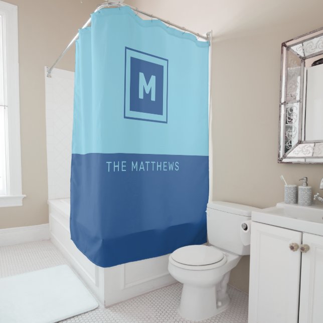 Monograma y cortina de ducha de nombre personaliza (In situ)