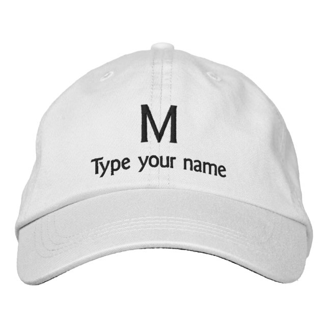 Monograma y nombre bordados en Gorra blanco (Anverso)