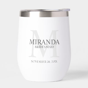 Monograma y nombre de la dama de honor personaliza