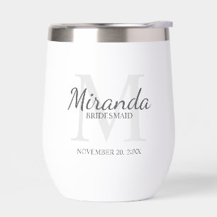 Monograma y nombre de la dama de honor personaliza