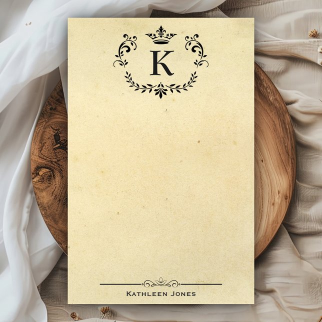 Monograma y nombre elegantes | Papel de cosecha Pe (Subido por el creador)