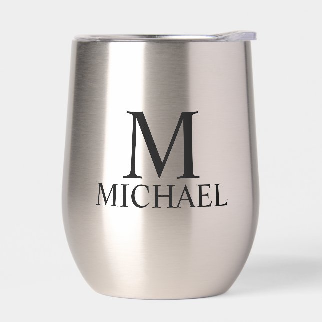 Monograma y nombre personalizados modernos (Izquierdo)