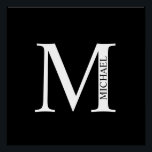 Monograma y Poster de nombres personalizados<br><div class="desc">El Monograma y Diseño de Nombre Personalizados presenta un monograma y un nombre personalizados en el estilo clásico de tipo de letra serif. Perfecto como decoradores de casa, regalos para el hogar, regalos para la familia, recién casados y más.</div>