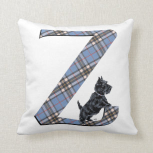 Monograma Z almohada del Terrier de Escocia