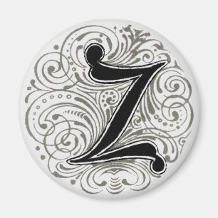 Monograma "Z" en el gris - imán