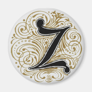 Monograma "Z" en el oro - imán