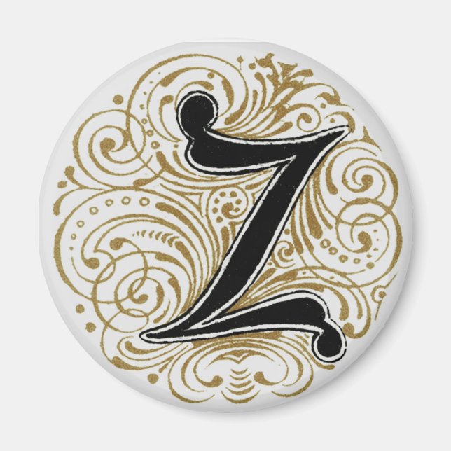 Monograma 'Z' en oro - imán (Frente)