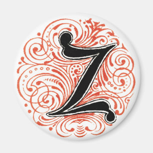 Monograma 'Z' en rojo - imán