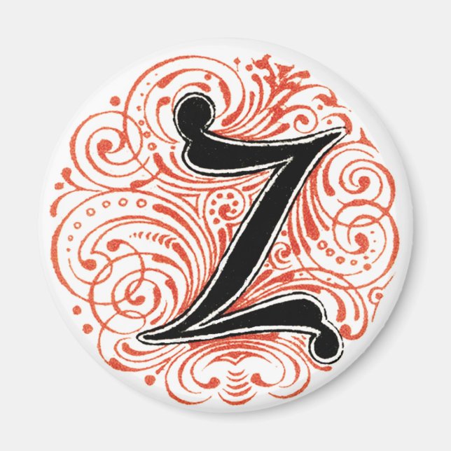Monograma 'Z' en rojo - imán (Frente)