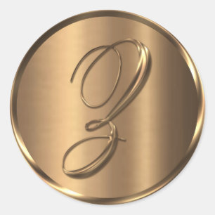 Monograma Z Sello para sobres de bronce no METÁLIC