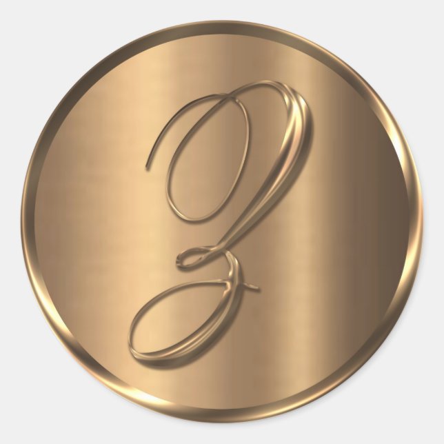 Monograma Z Sello para sobres de bronce no METÁLIC (Anverso)