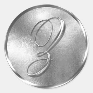 Monograma Z Sello para sobres plateado no METÁLICO