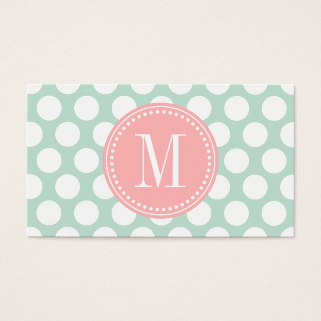Monogramación de puntos grandes rosados de moda y  (Frente)