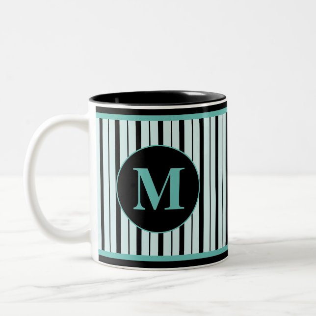 Monogramada taza de café de dos tonos (Izquierda)