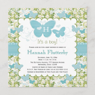 Monogramadas invitaciones a la ducha de bebé marip