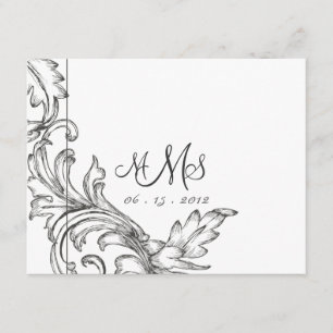Monogramado Acanthus Lavender y Black RSVP
