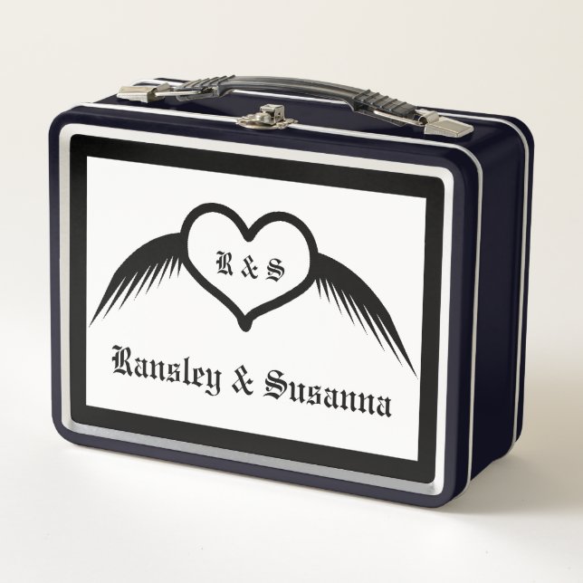Monogramado Boda gótico Personalizado del corazón  (Anverso)