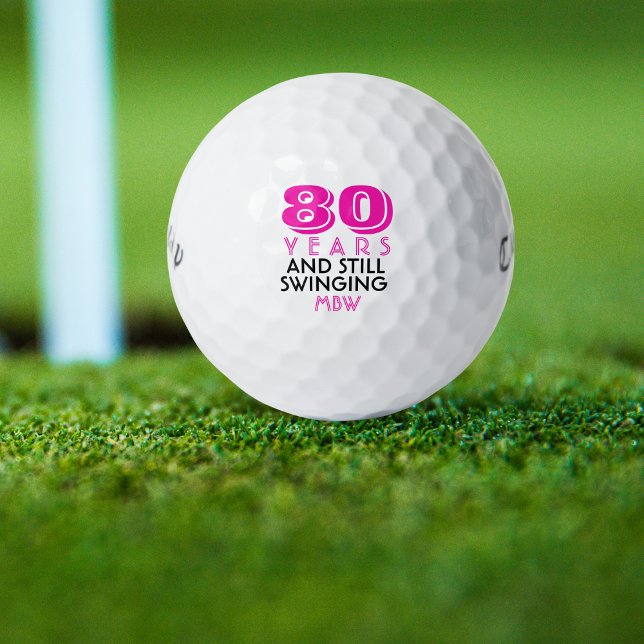 Monogramado de divertidas bolas de golf 80th Birth (Subido por el creador)