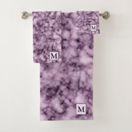 Monogramado de mármol morado de lujo
