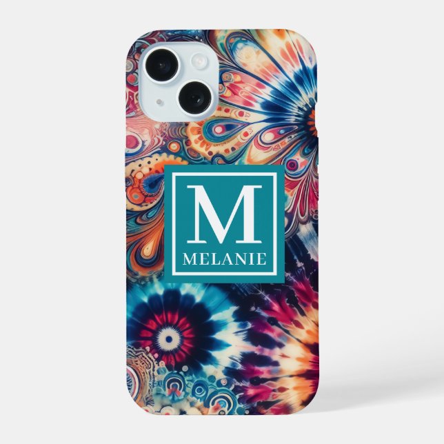 Monogramado de tinte de hippie retro (Reverso )