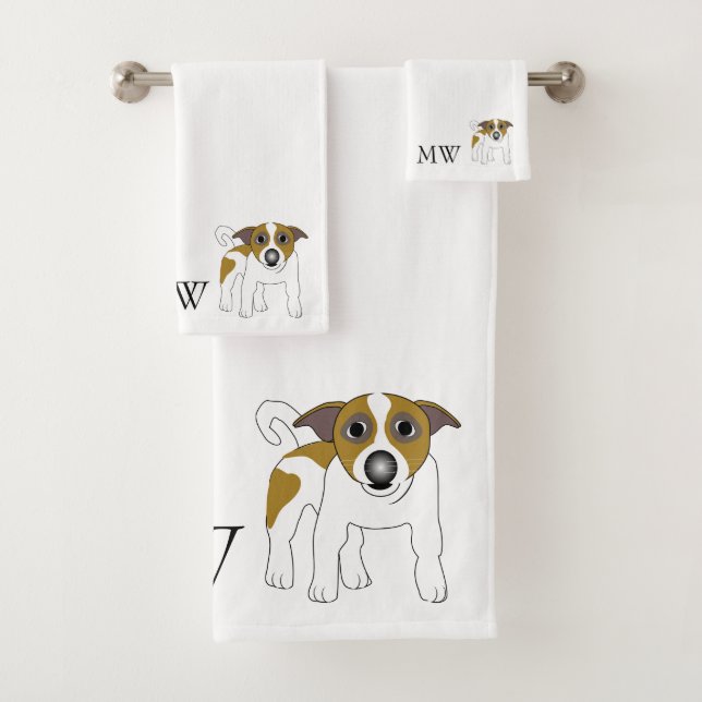 Monogramado Jack Russell Terrier Dog Design (In situ)