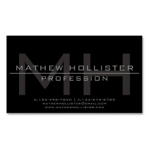 Monogramado masculino, imán de tarjetas de visita