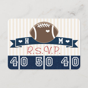 MONOGRAMADO NAVY RSVP FOOTBALL WEDDING RSVP