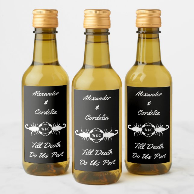 Monogramado Personalizado de Escorpiones Bodas Bla (Botellas)