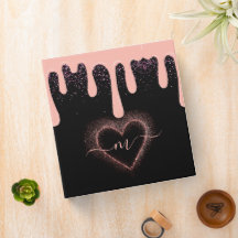 Monogramado Purpurina Girly Rubor Paint Paint Drip