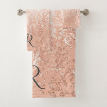 Monogramado Rosa Gold Damask