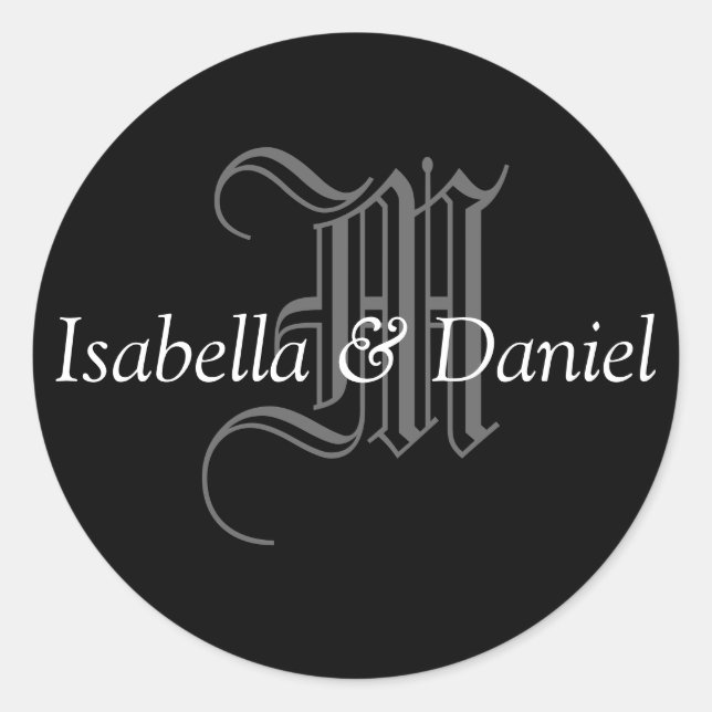 Monogramas de boda personalizada para Pegatinas in (Anverso)