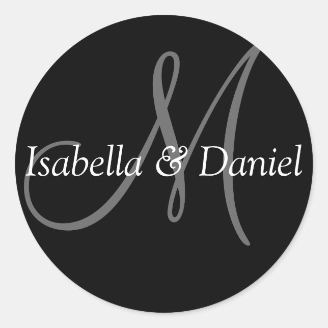 Monogramas de boda personalizada para Pegatinas in (Anverso)