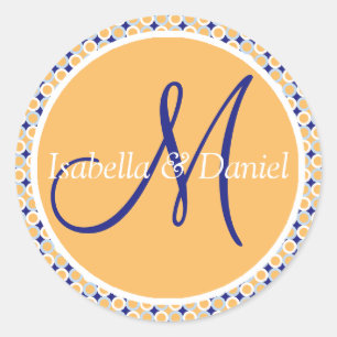 Monogramas de boda personalizada para Pegatinas in