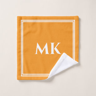 Monogramas Naranja Nombre blanco amarillo Decoraci