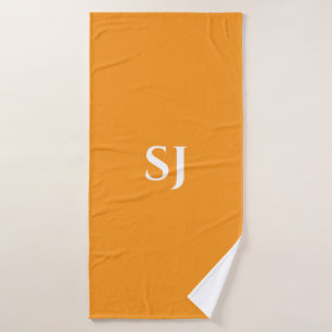 Monogramas Naranja Nombre blanco amarillo Decoraci