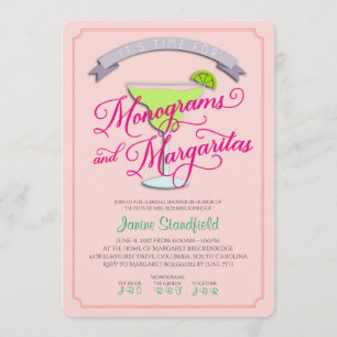 Monogramas y invitación nupcial de la ducha de los