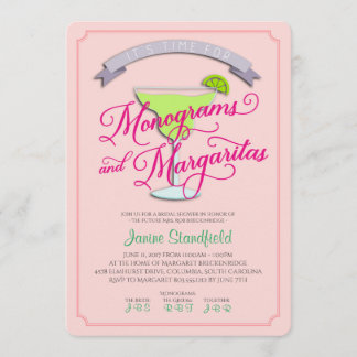 Monogramas y invitación nupcial de la ducha de los