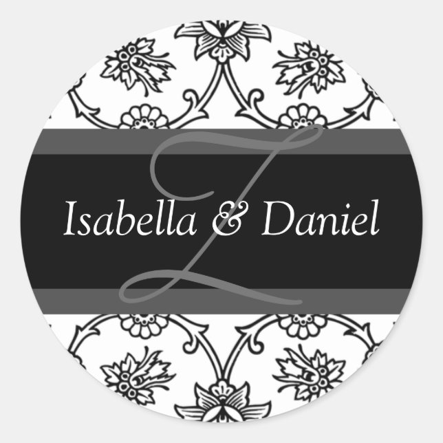 Monogramas Z Para Sellos De Invitación De Boda (Anverso)