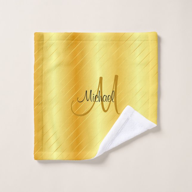 Monogramed Faux Gold Elegant Modern Template (Toallita)