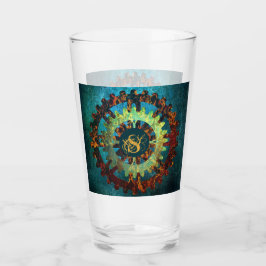 Monogramed Steampunk Verdigris Rusty CogWheel
