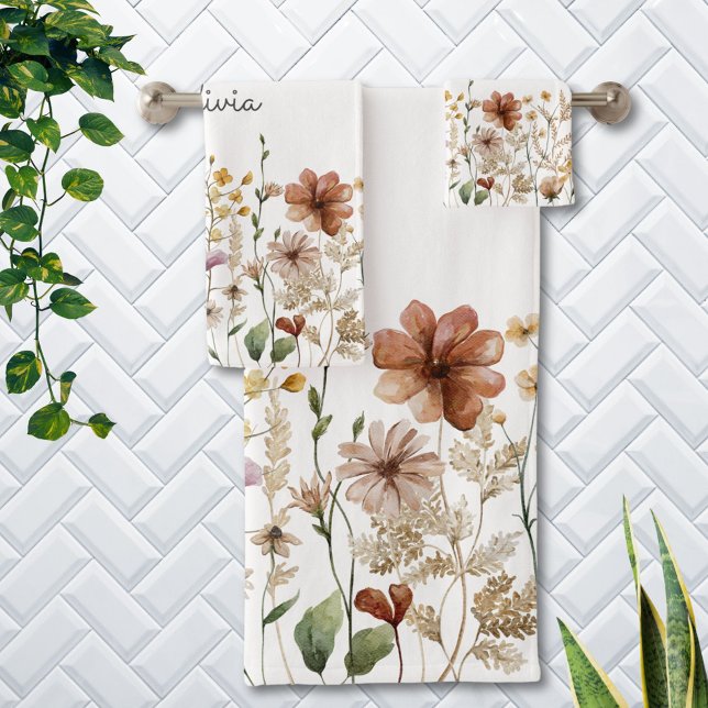 Monogramo acuarela Bonito de flor silvestre Floral (In situ)