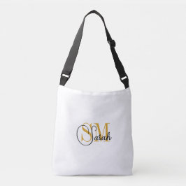 Monogramo Nombre y mujer Bolsa de moda / blanco