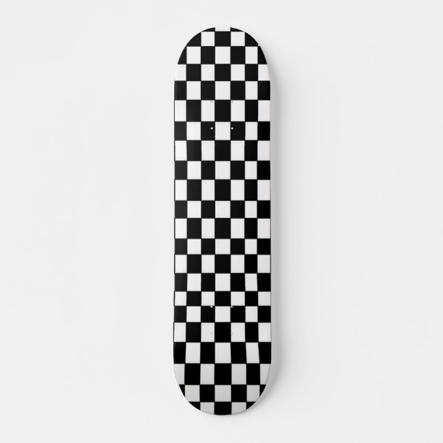 Monopatín a cuadros blanco y negro (Anverso )