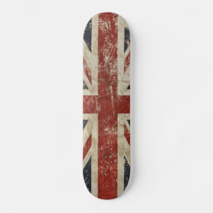 Monopatín - Bandera Union Jack Vintage Descolorida