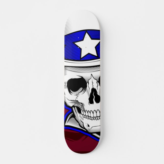 Monopatín - Calavera Tatuaje con Gorra (Anverso )