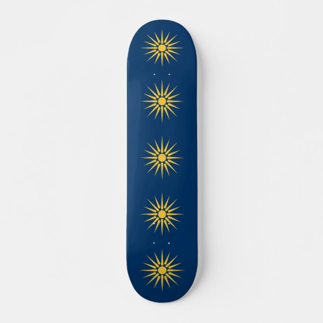 Monopatín con bandera de Macedonia, Grecia (Anverso )