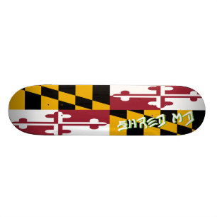 Monopatín de la bandera de Maryland del fragmento