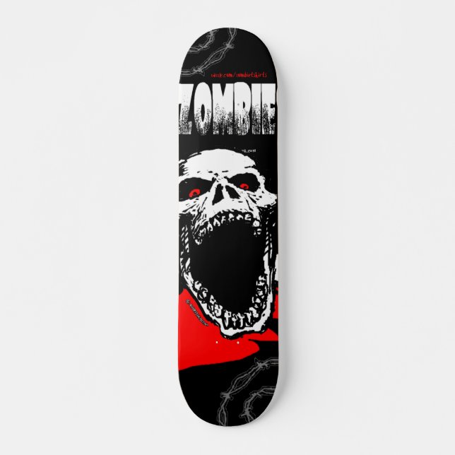 Monopatín del cráneo del zombi (Anverso )