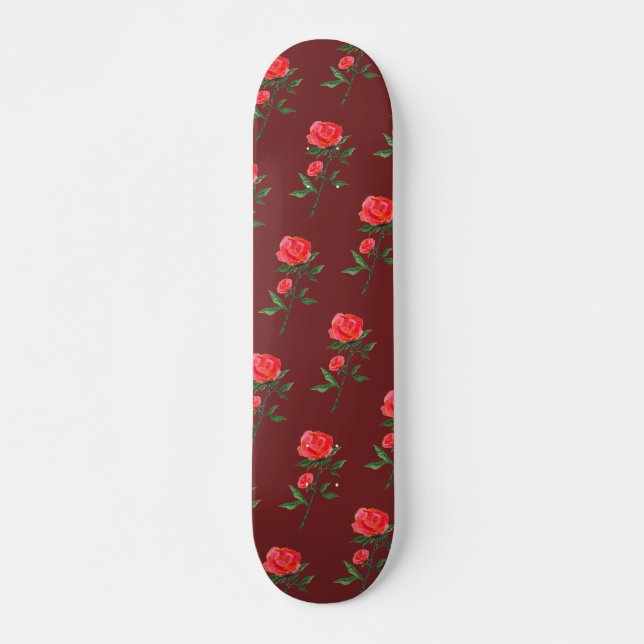Monopatín del modelo de los rosas rojos (Anverso )